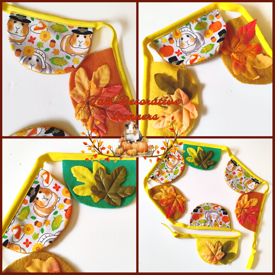 Holiday Fall Guinea Theme banners. Fun banners to decor your piggies home.
Each Banner length is 57" long